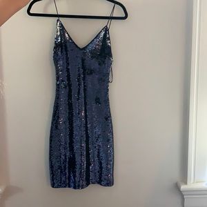 A world away navy blue sequin dress never worn
